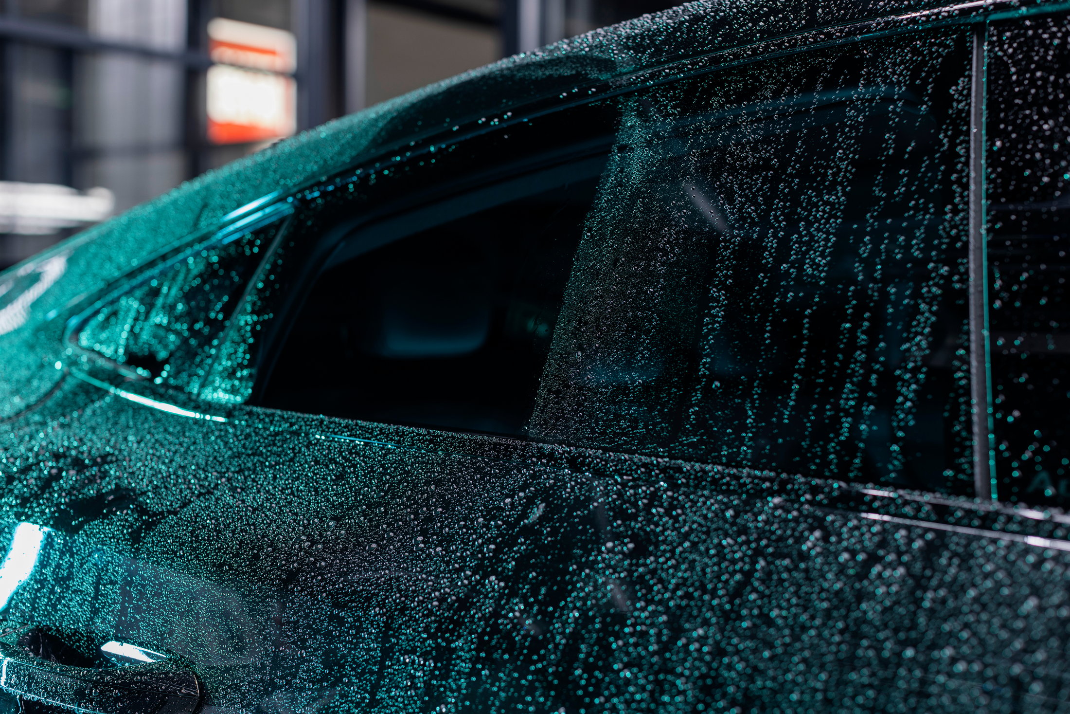 Glass protection repelling rain
